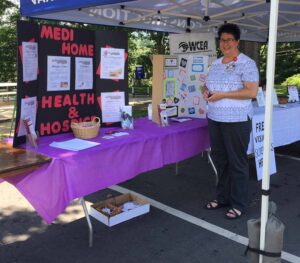 Image of two booths at Emily Long's health fair