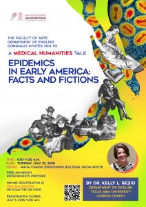 Poster for a talk titled "Endemics in Early America: Facts and Fictions"